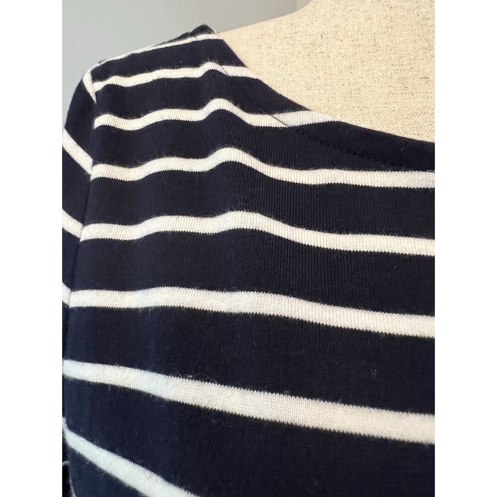 TALBOTS Top Womens Large Red White & Blue‎ Striped Colorblock Nautical Timeless - Picture 4 of 9